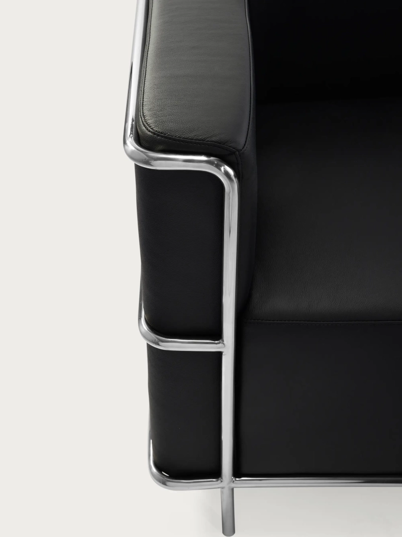 Divano a 3 posti in pelle italiana con struttura in acciaio inox - Torino NEST DREAM - 1
