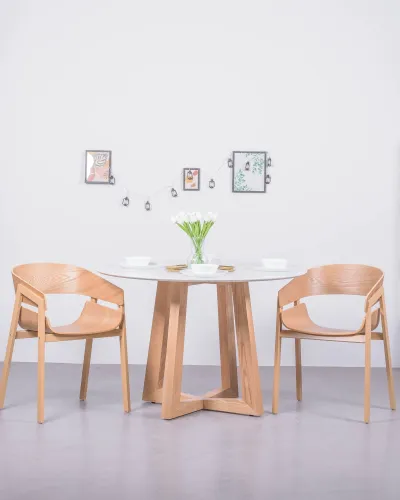 Table à manger ronde en marbre Carrara | 5 ans de garantie - Nest Dream