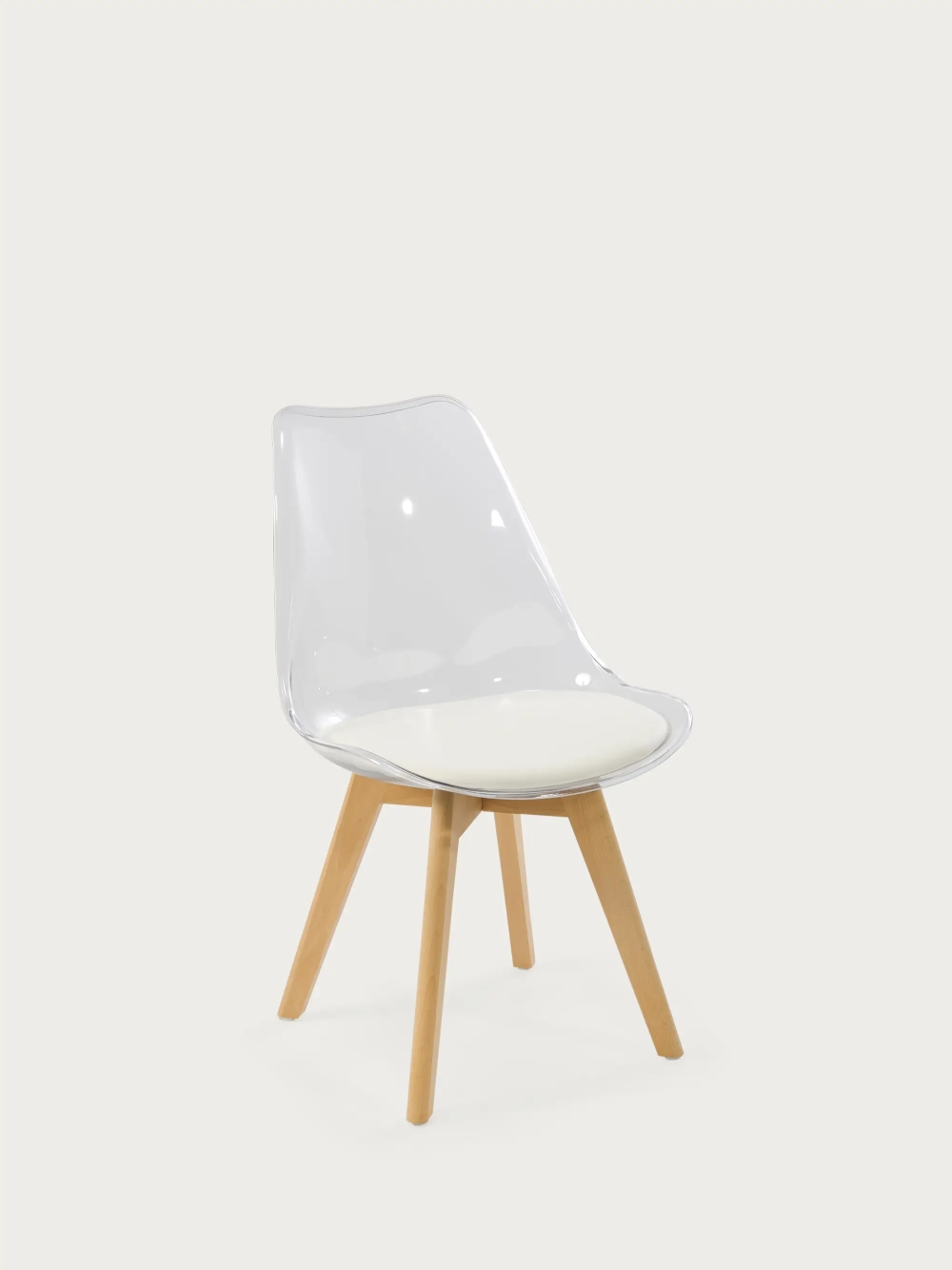 Transparante donsstoel Verona | Kussen en modern ontwerp