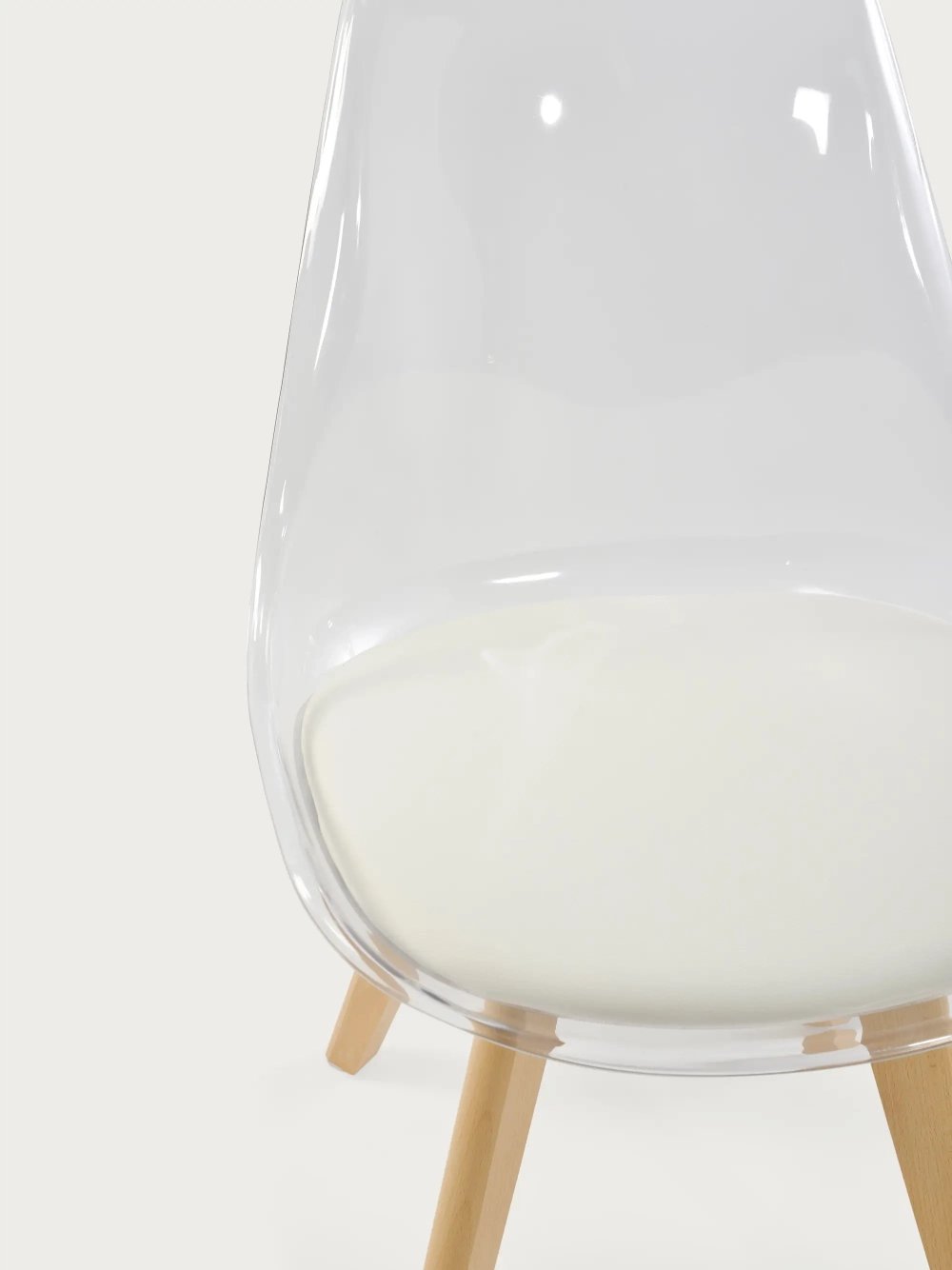 Transparante donsstoel Verona | Kussen en modern ontwerp