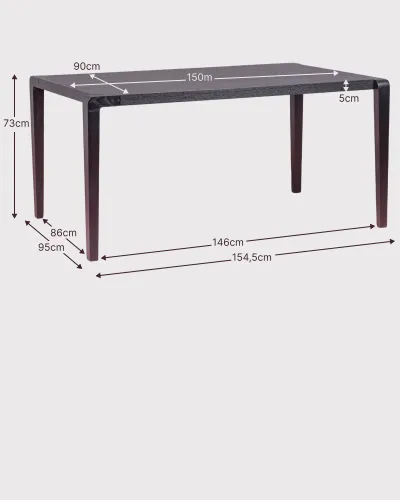 Mesa de comedor Inmod rectangular de fresno 150x90 | Nest Dream