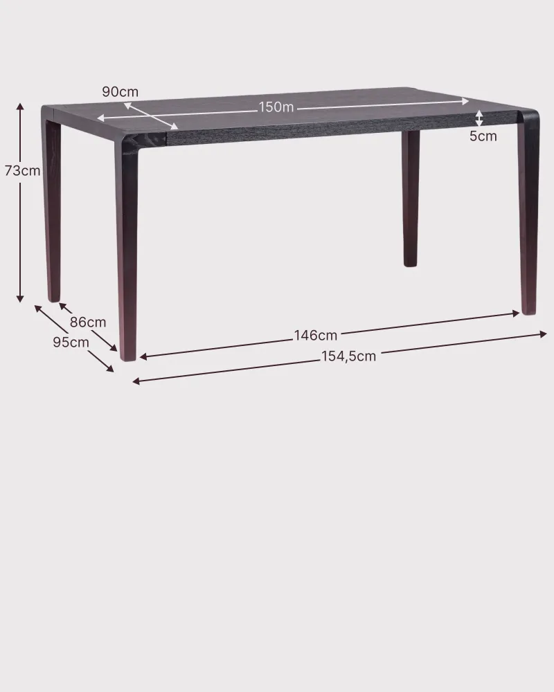 Inmod Rectangular Ash Dining Table 150x90 | Nest Dream