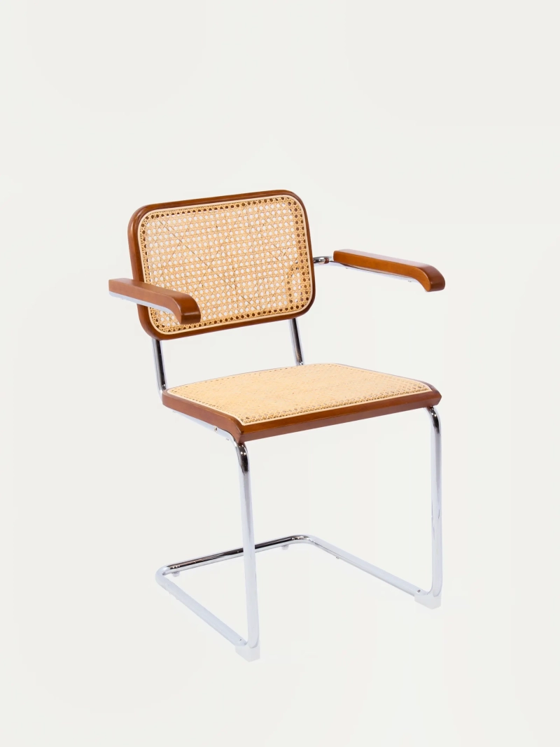 Sedia retrò con braccioli in rattan naturale e legno di faggio - Frank NEST DREAM - 35