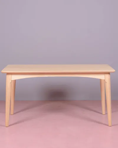 Mesa auxiliar redonda de madera de fresno color natural estilo nórdico