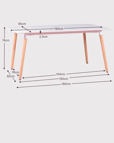 160cm obdélníkový jídelní stůl | severský design | Nest Dream