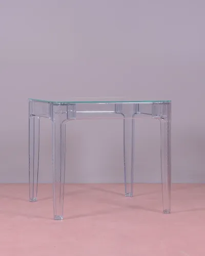 Mesa Ghost Cuadrada de 80cm | Mesas de cristal | Envío gratis