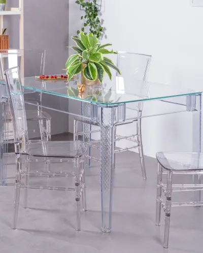 Table en plastique Ghost 120cm | Tables en verre | Livraison gratuite