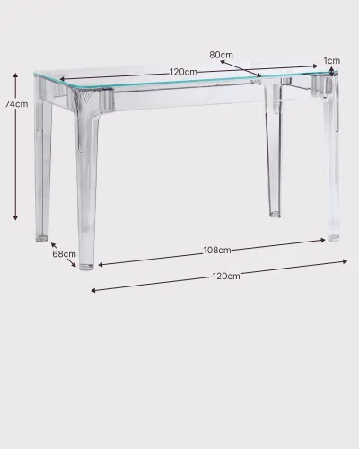 Mesa Ghost de 120cm de plástico  | Mesas de cristal | Envío gratis