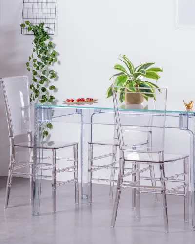 Table en plastique Ghost 120cm | Tables en verre | Livraison gratuite