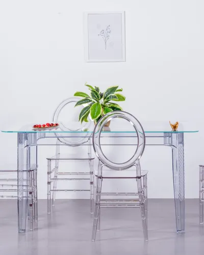 Table en plastique Ghost 140cm | Livraison gratuite -Tables en verre