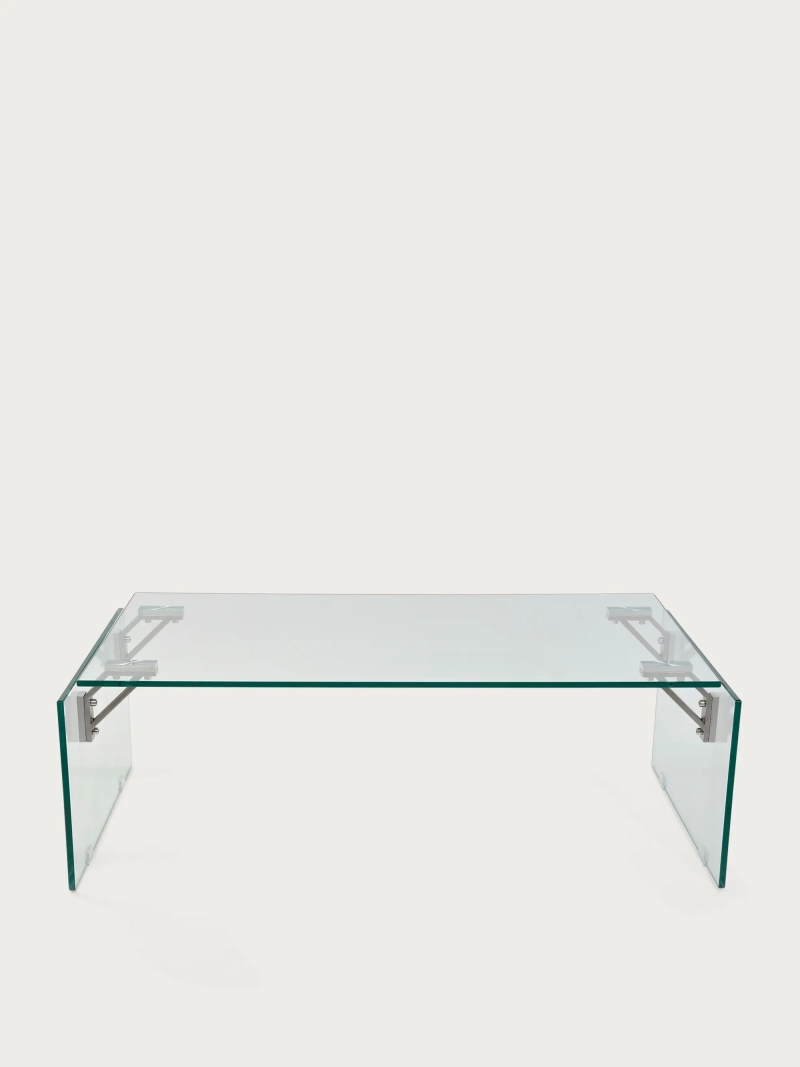Coffee table in tempered glass with stainless steel details - Dresden NEST DREAM - 2