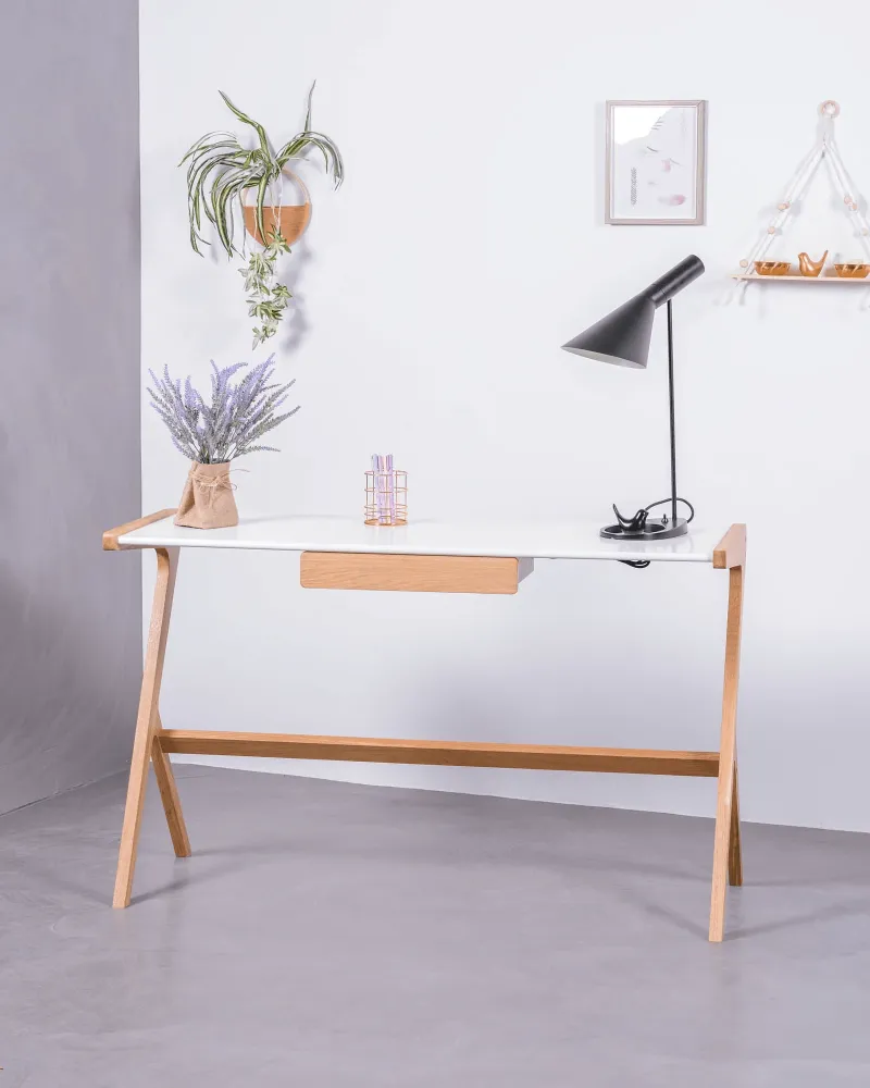 Mesa de escritorio minimalista con cajón central | Envío gratis