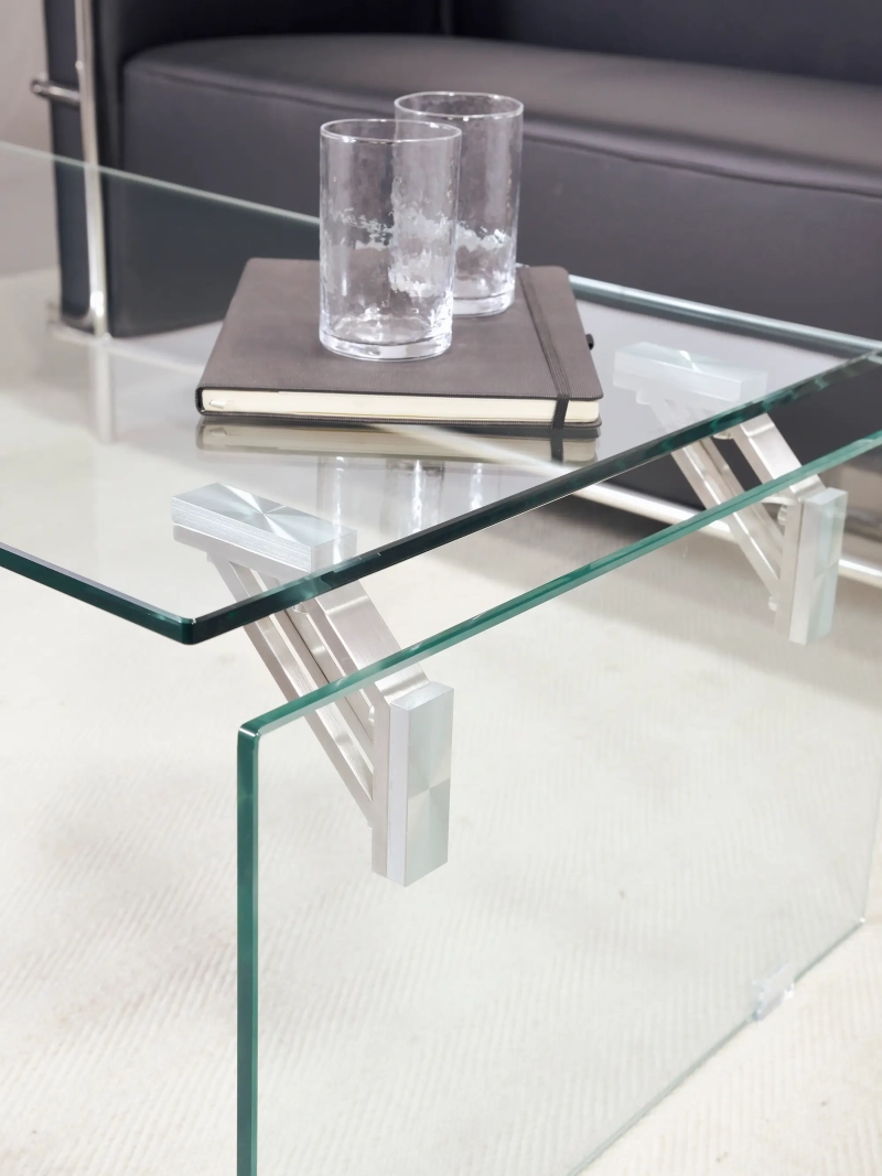 Table basse en verre trempé et détails en acier inoxydable - Dresden NEST DREAM - 4