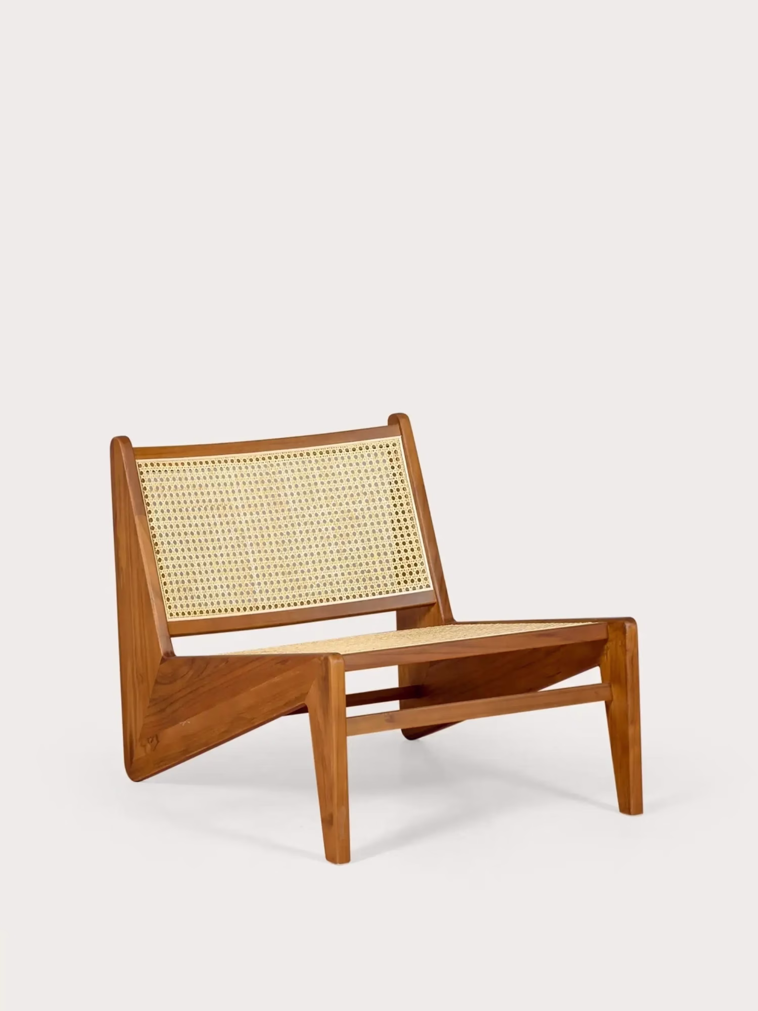Matala nojatuoli teak-puuta ja luonnon rottinkia - Compass NEST DREAM - 1