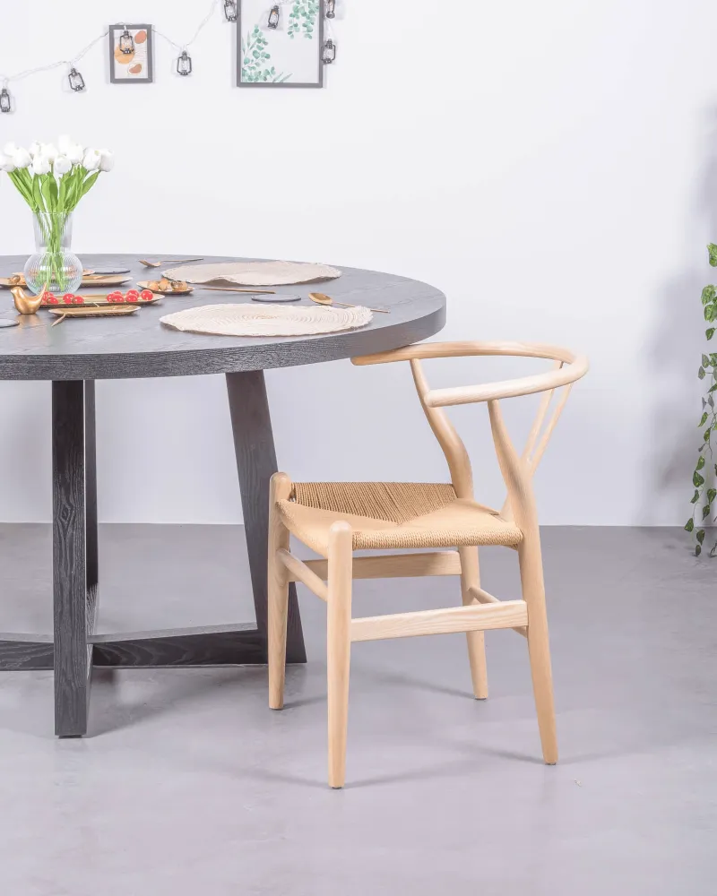 Scandinavian chair in natural ash wood | Free shipping and 5-year warranty