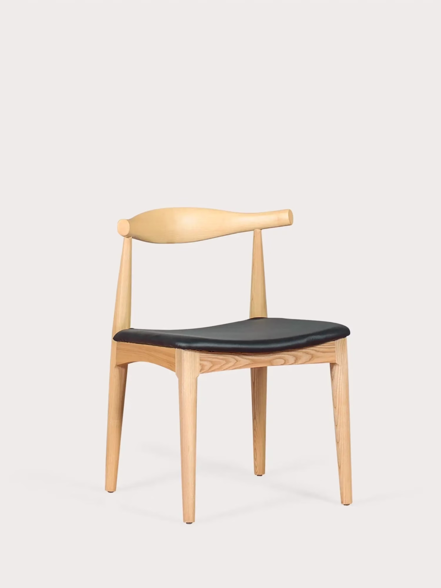Silla de comedor en madera de fresno y cojín de polipiel - Elbow NEST DREAM - 1