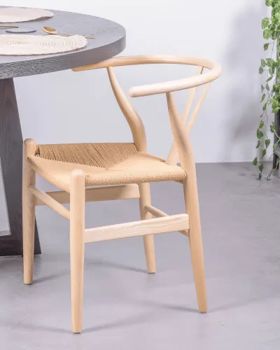 Scandinavian chair in natural ash wood | Free shipping and 5-year warranty