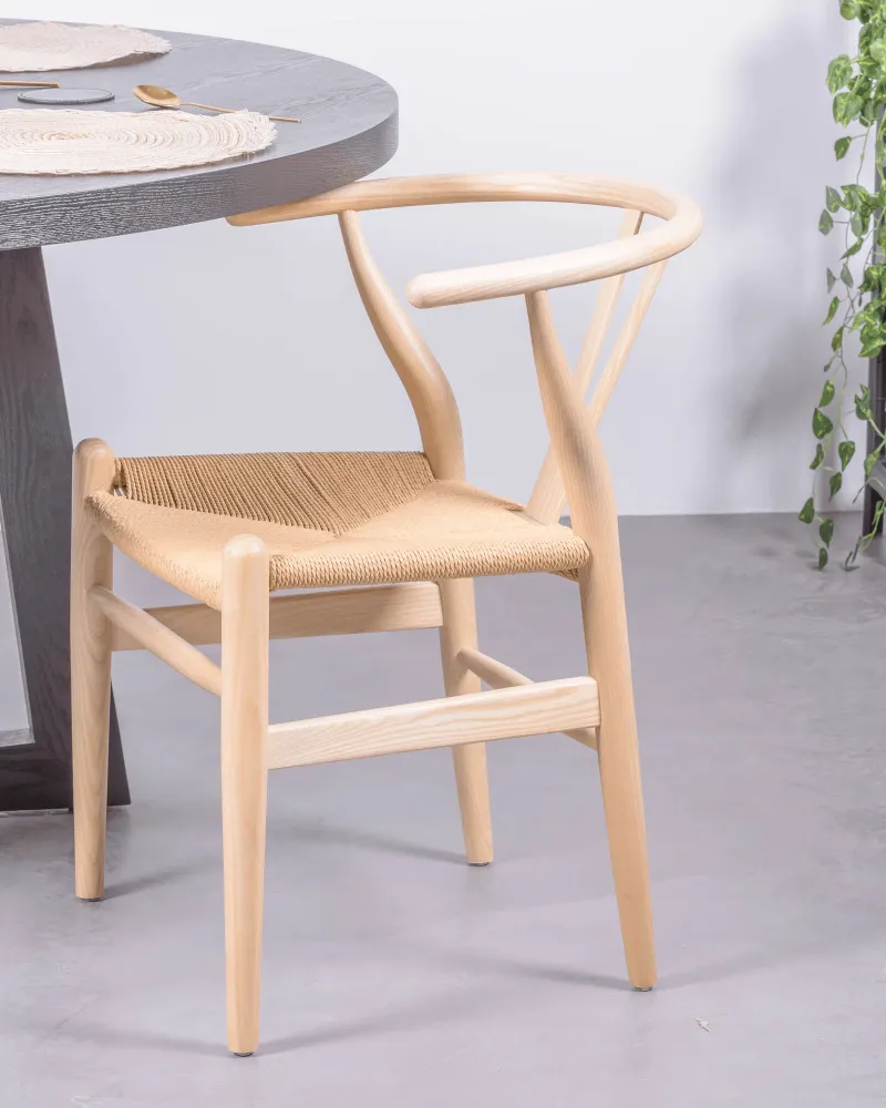 Scandinavian chair in natural ash wood | Free shipping and 5-year warranty