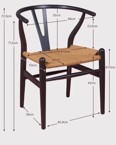 Scandinavische stoel van natuurlijk essenhout | Gratis verzending en 5 jaar garantie