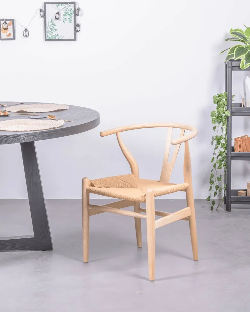 Scandinavian chair in natural ash wood | Free shipping and 5-year warranty