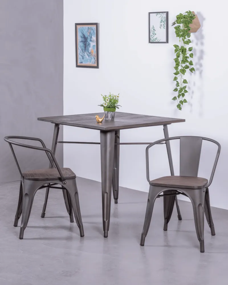 Silla industrial Bistro envejecida con brazos | Tienda Nest Dream