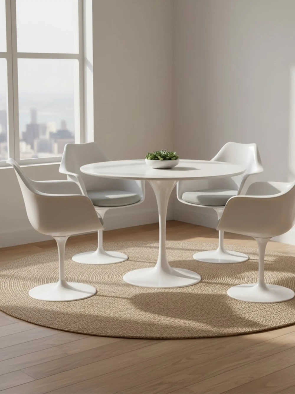 High-end round dining table in MDF wood (100cm) - Stratus NEST DREAM - 1