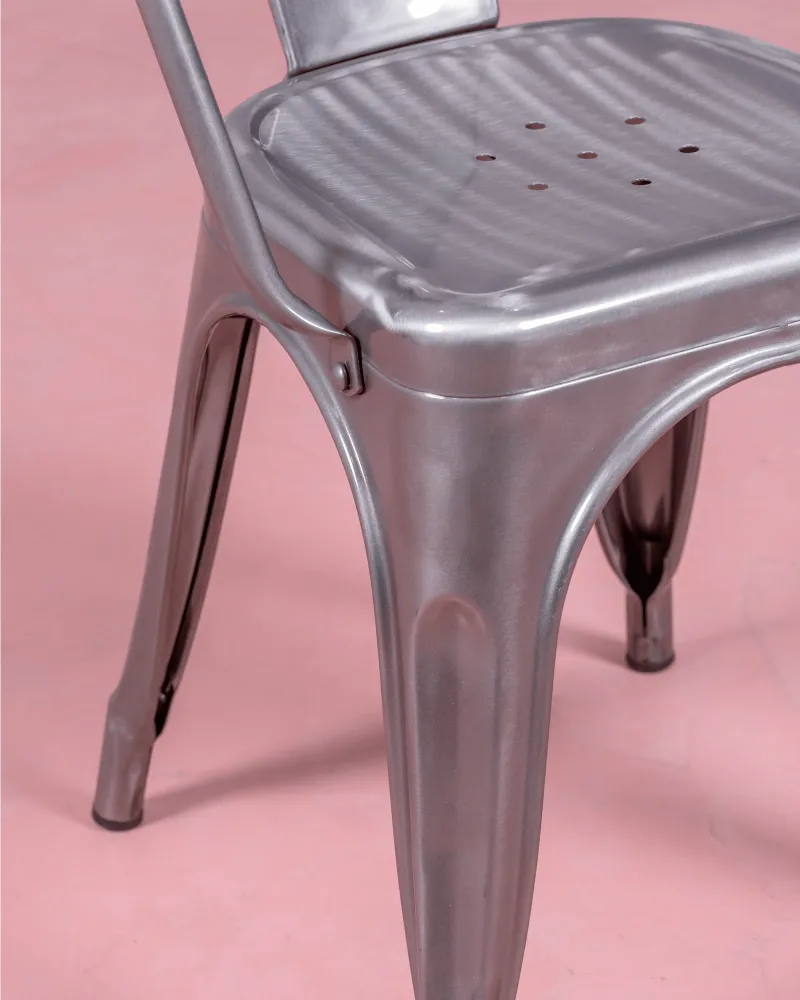 Industrial chair with armrests in metallic steel | Free shipping