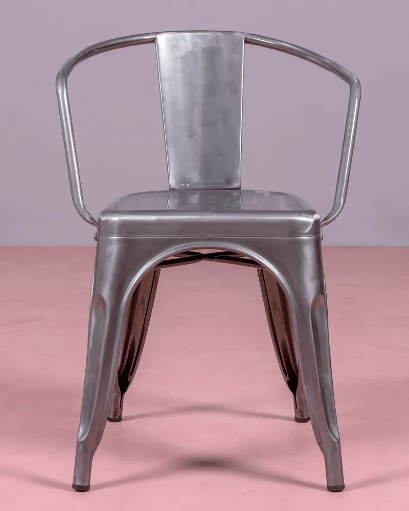 Industrial chair with armrests in metallic steel | Free shipping