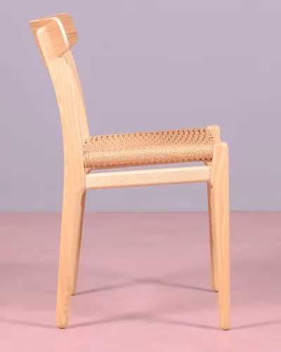 Silla Nórdica Liam en madera de Fresno y cuerda natural | Nest Dream