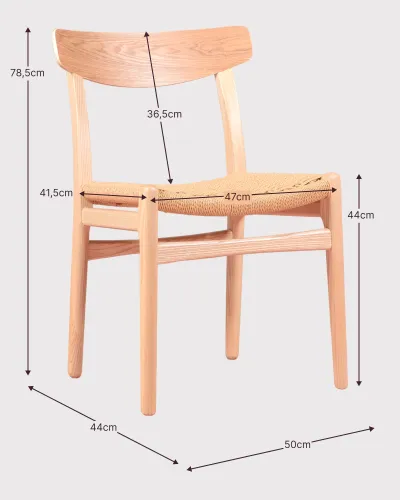 Liam Nordic Chair in Ash wood and natural rope | Nest Dream