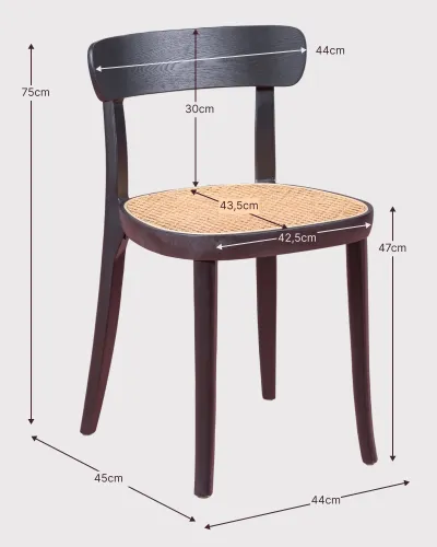 Tours stol lavet af asketræ og naturlig rattan | Elegant og holdbar