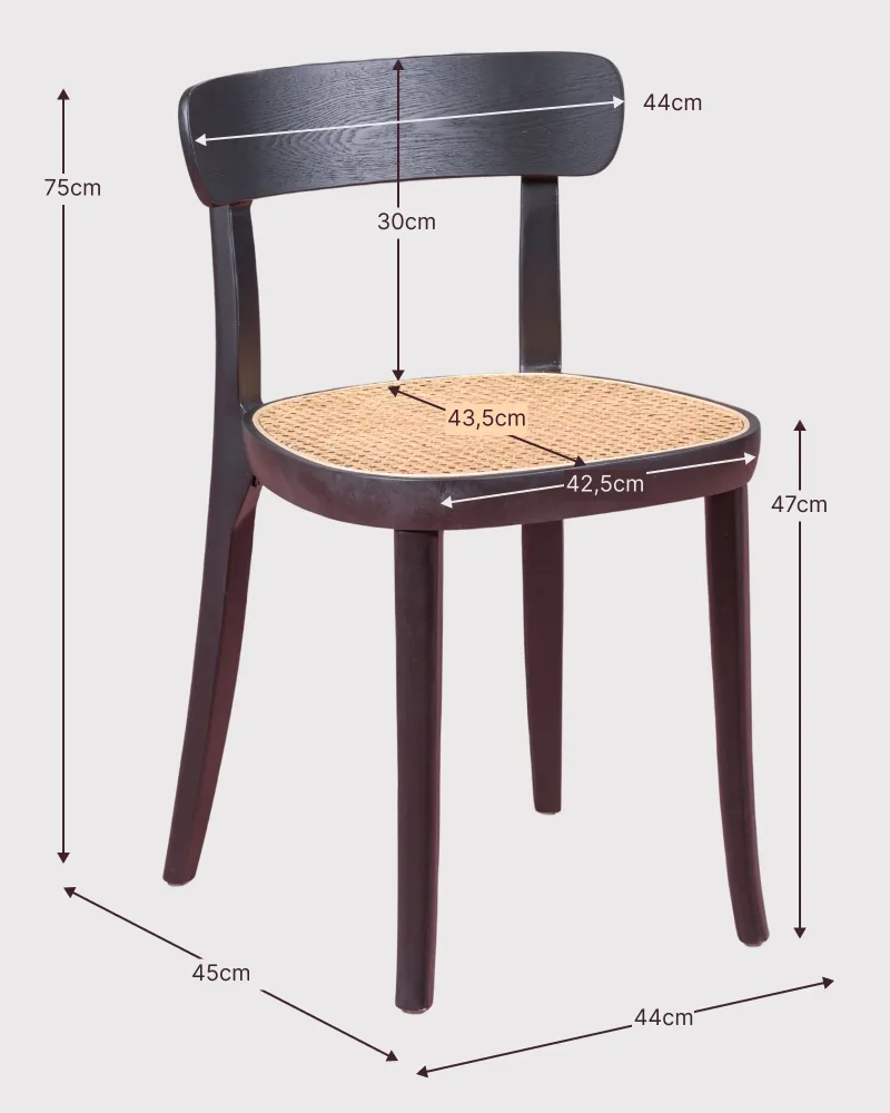 Tours szék kőrisfából és természetes rattanból | Elegáns és tartós