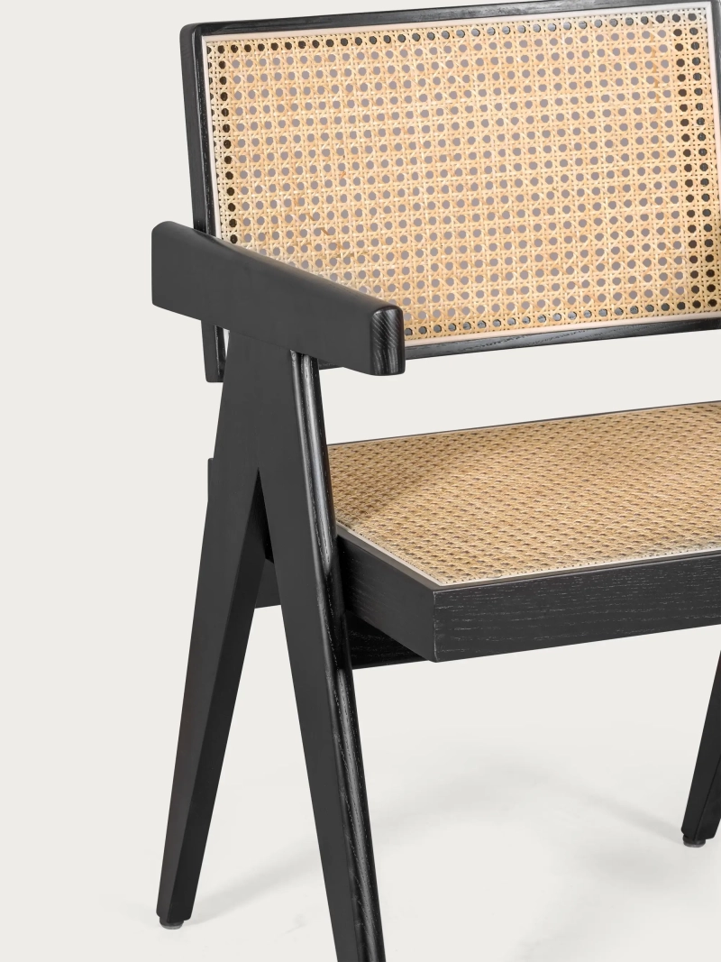 Teak and rattan chair with retro armrests - Compass NEST DREAM - 3