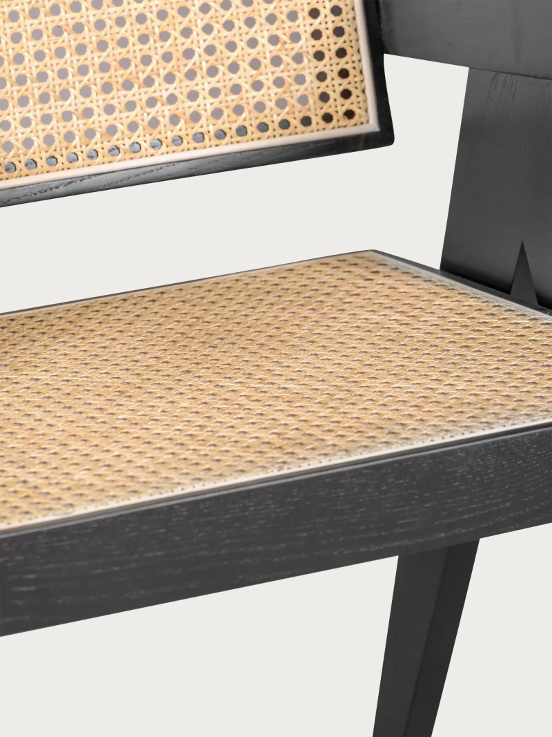 Teakfa és rattan szék retro karfával - Compass NEST DREAM - 1