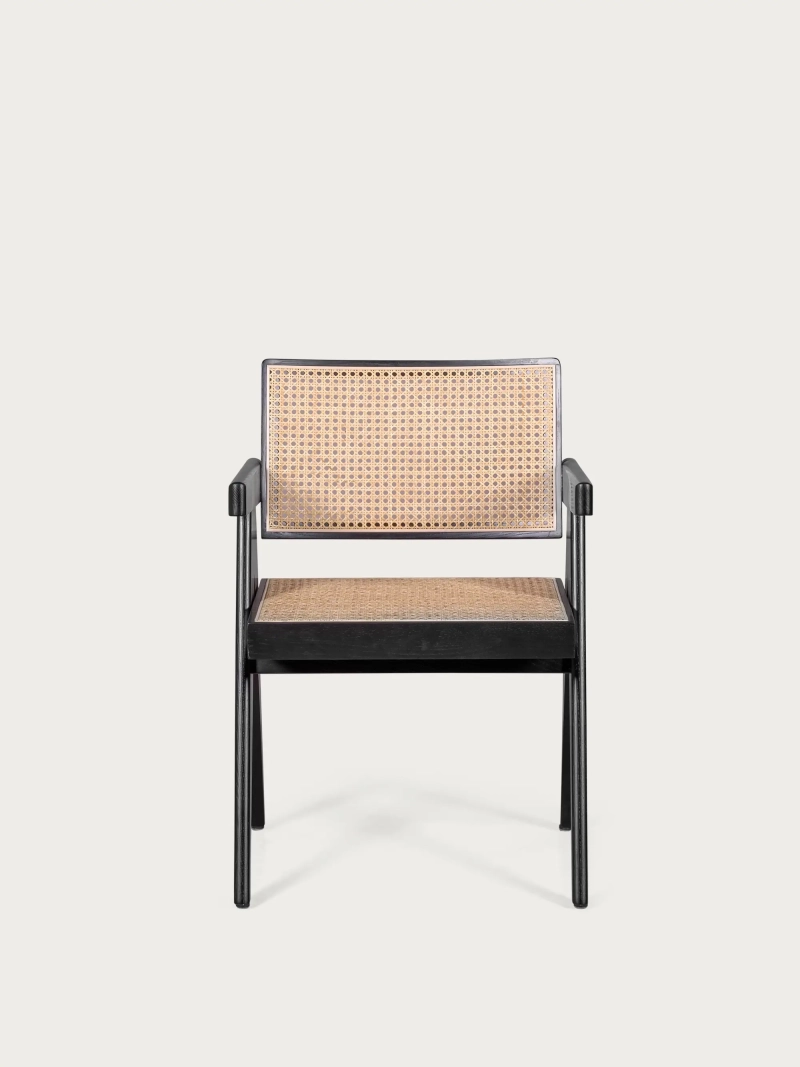Teak and rattan chair with retro armrests - Compass NEST DREAM - 2
