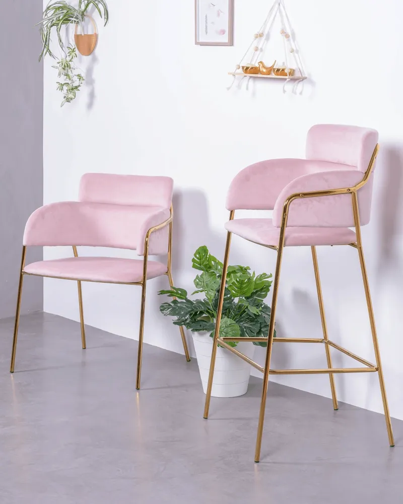 Cruiser chair upholstered in velvet with golden legs | Nest Dream