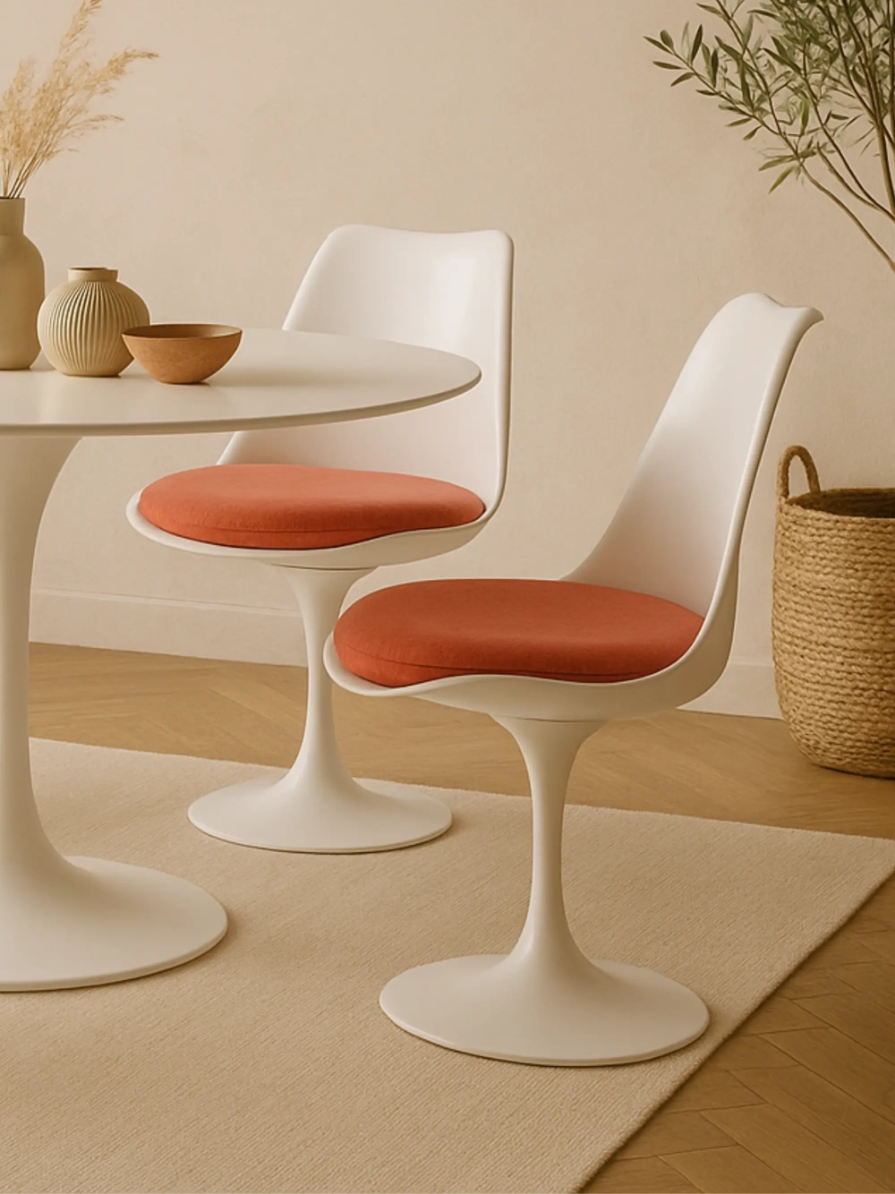 Stratus draaibare designstoel met katoenen kussen en aluminium onderstel