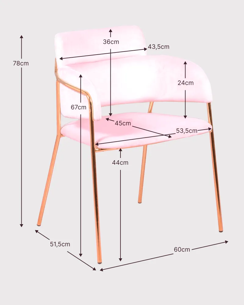 Sedia Cruiser rivestita in velluto con gambe dorate | Nest Dream