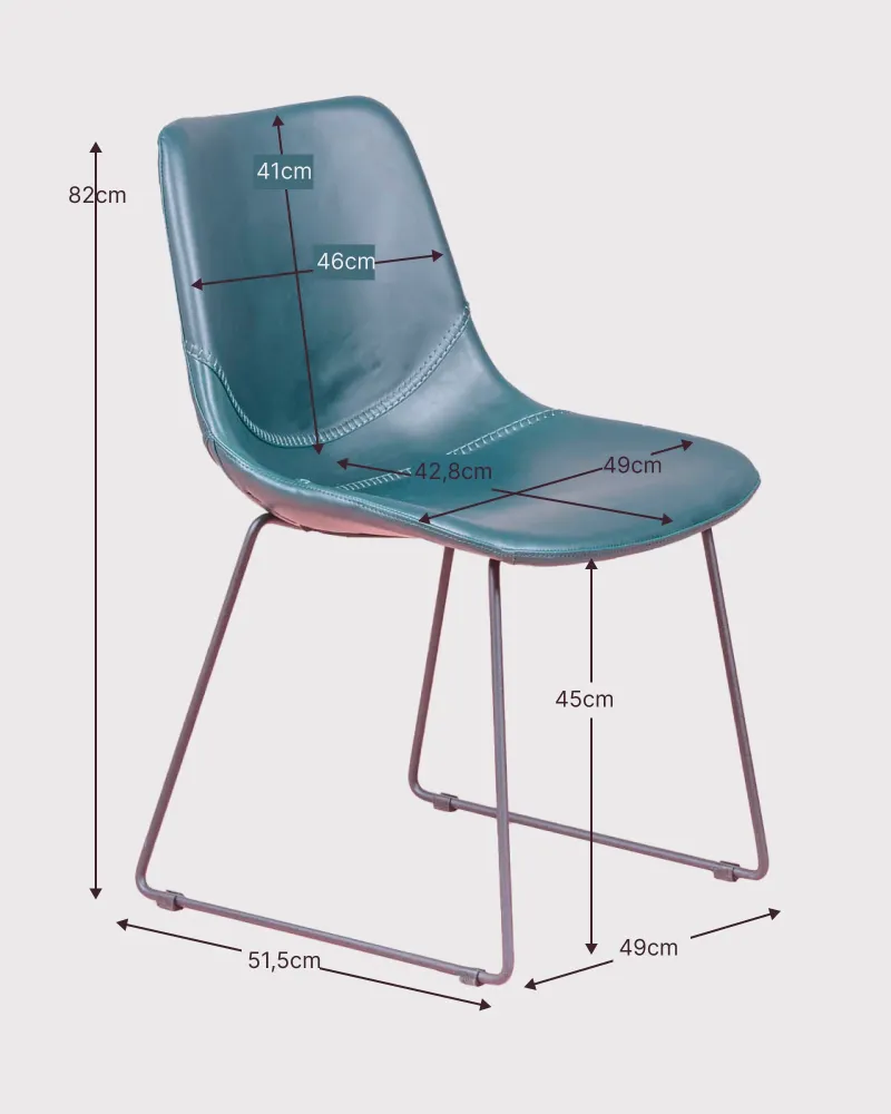 Cadeira industrial vintage estofada em imitação de couro | 5 anos de garantia