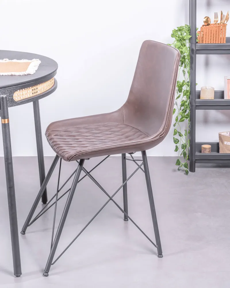 Silla industrial Jules tapizada en polipiel | Nest Dream