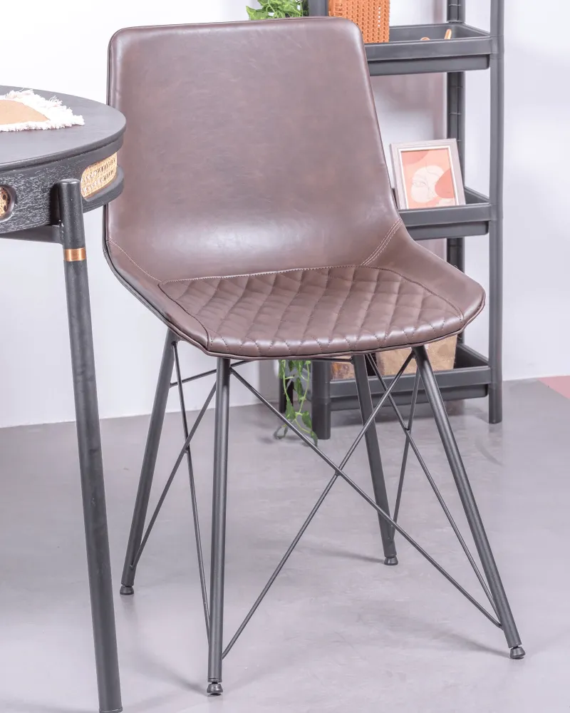 Jules industrial chair upholstered in leatherette | Nest Dream