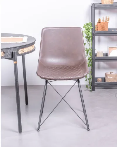 Jules industrial chair upholstered in leatherette | Nest Dream