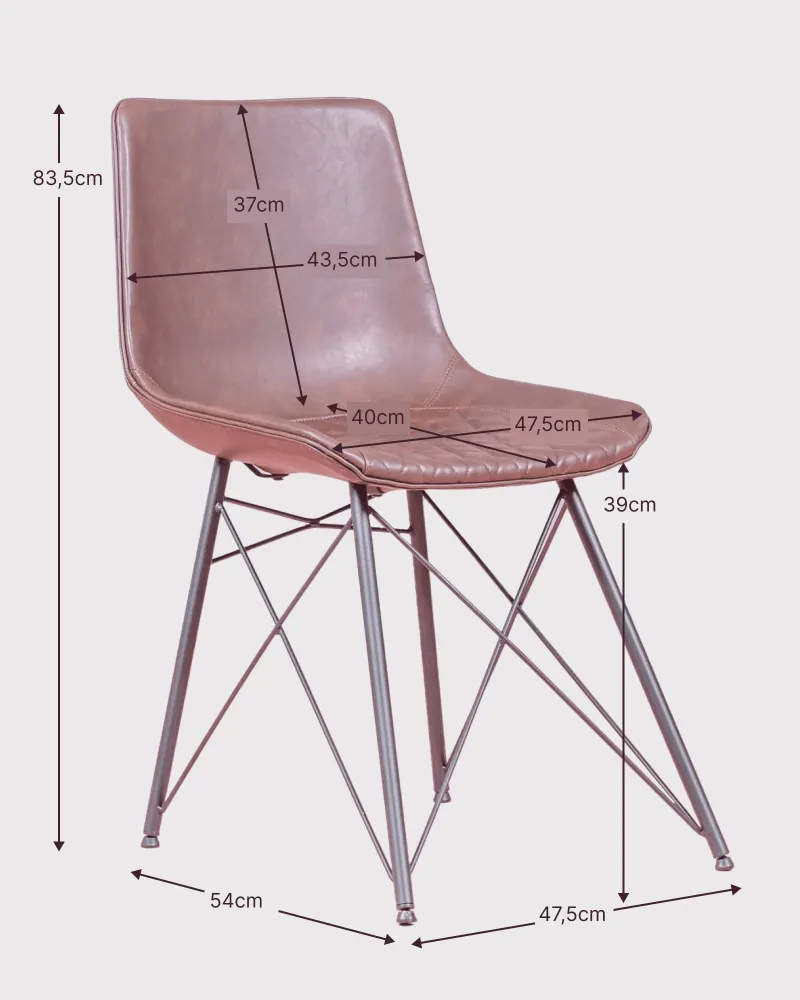 Sedia industriale Jules rivestita in similpelle | Nest Dream