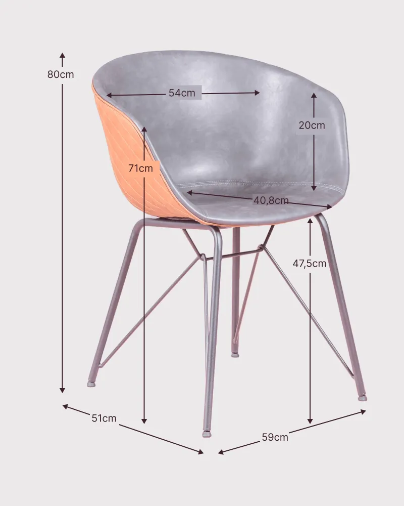 Silla industrial con reposabrazos tapizada en polipiel | 5 años de garantía