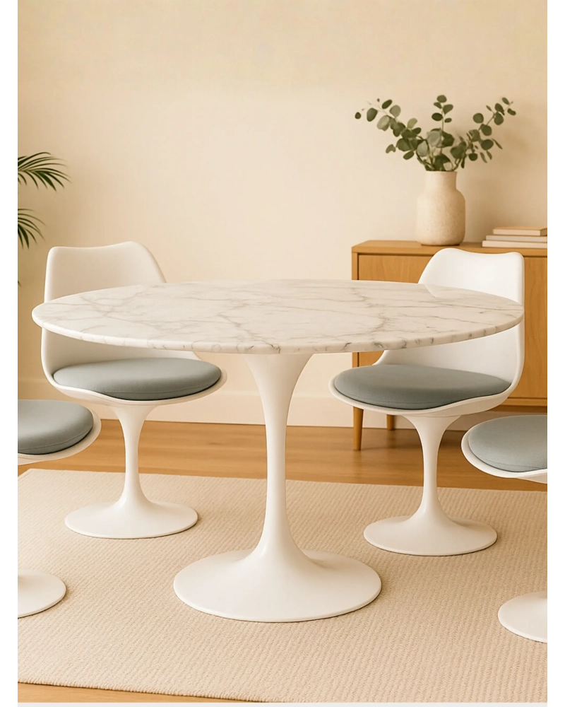 Masă de dining rotundă high-end din marmură de Carrara (120cm) - Stratus NEST DREAM - 1