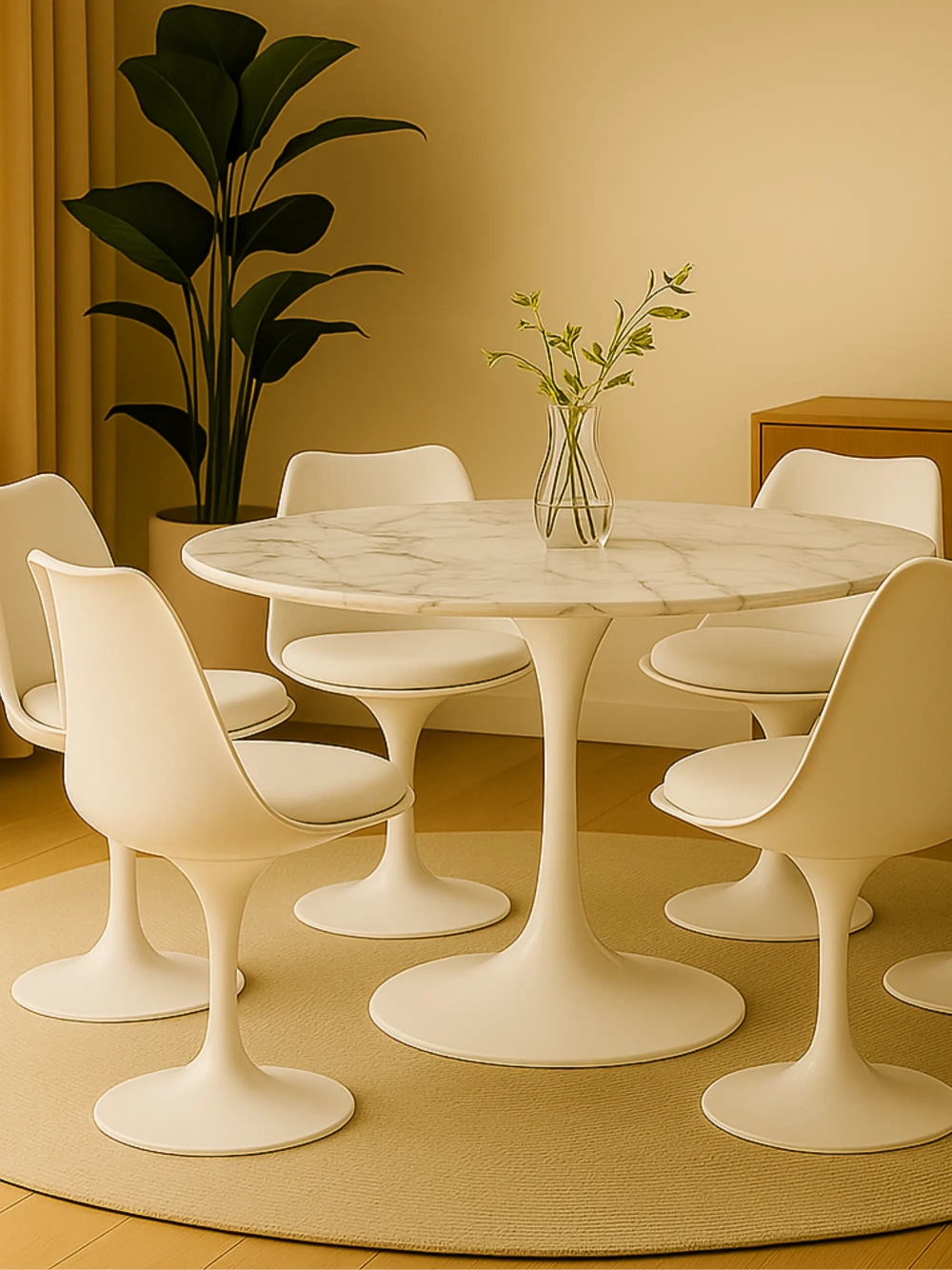 Hochwertiger runder Esstisch aus Carrara-Marmor (120cm) - Stratus NEST DREAM - 1