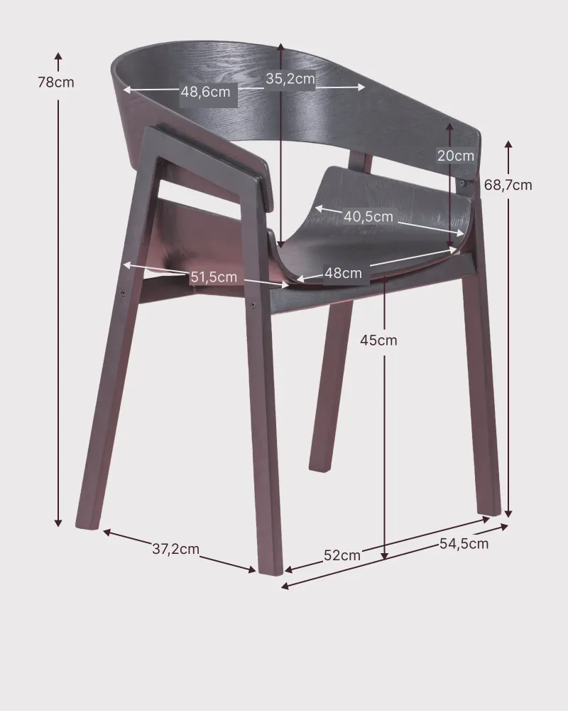 Chaise de salle à manger en bois de frêne naturel | 5 ans de garantie