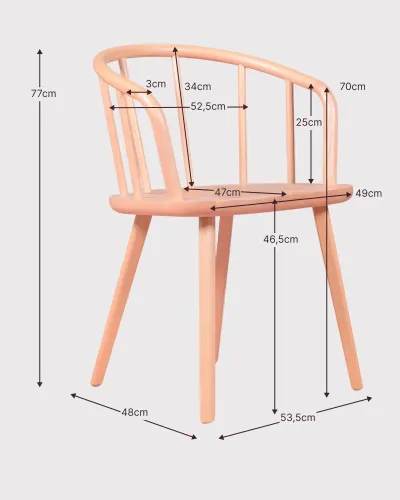 Cadeira de jantar esculpida à mão com braços | Cadeiras de design Nest Dream