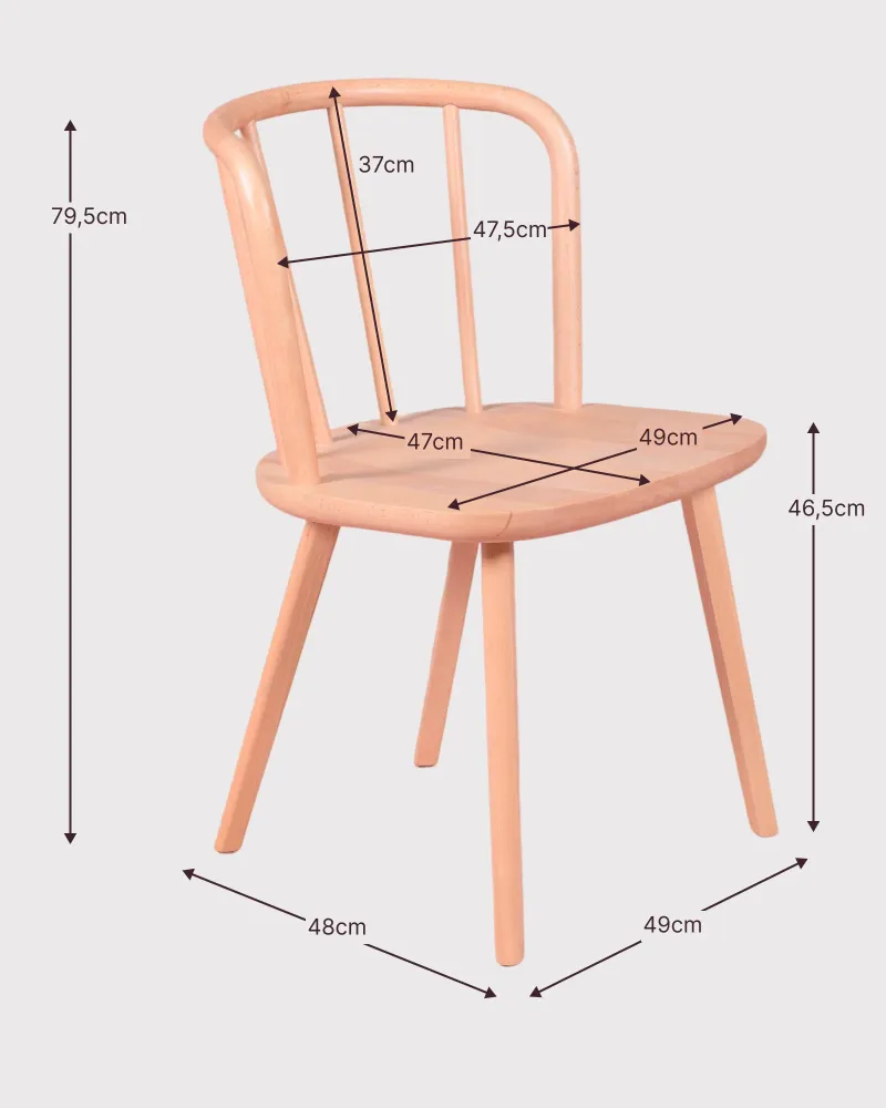 Silla rústica Organic de madera de haya natural | Nest Dream