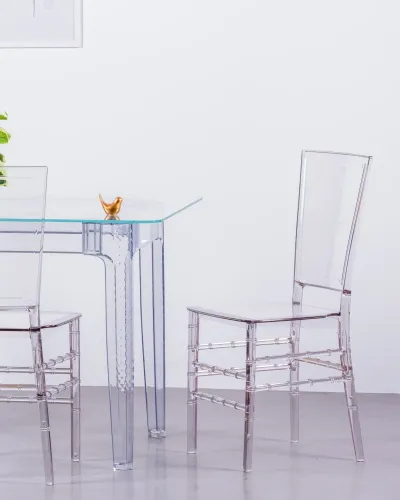 Designer chair in transparent polycarbonate | Dining room chairs